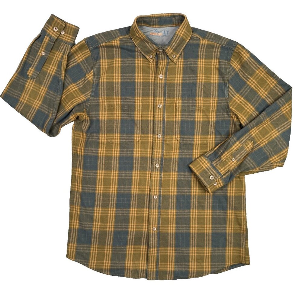 Ridgecut Toughwear Flannel Shirt Mens LT Large Tall Green Heavyweight Work